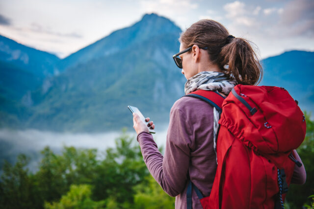 Hiking and booking a telehealth
