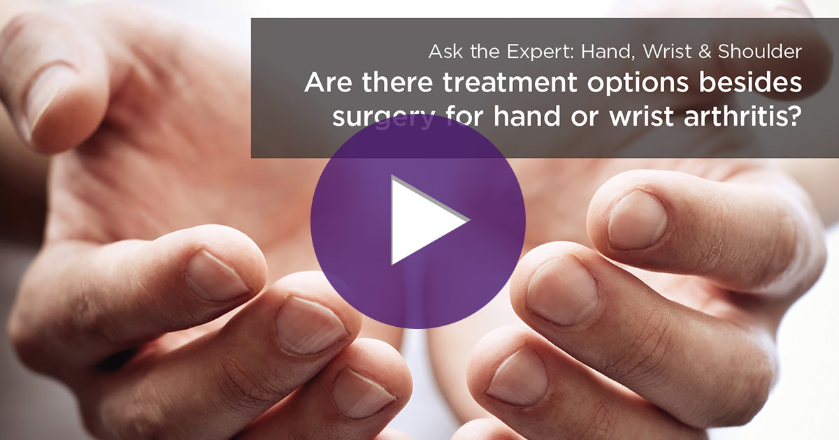 Alternatives to Surgery for Hand Arthritis [Video]