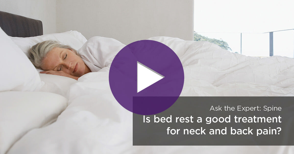 Bed Rest for Neck and Back Pain [Video]