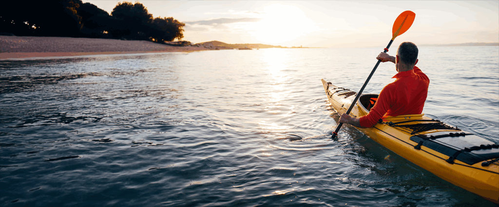 A Person Kayaking after visiting Summit Orthopedics.