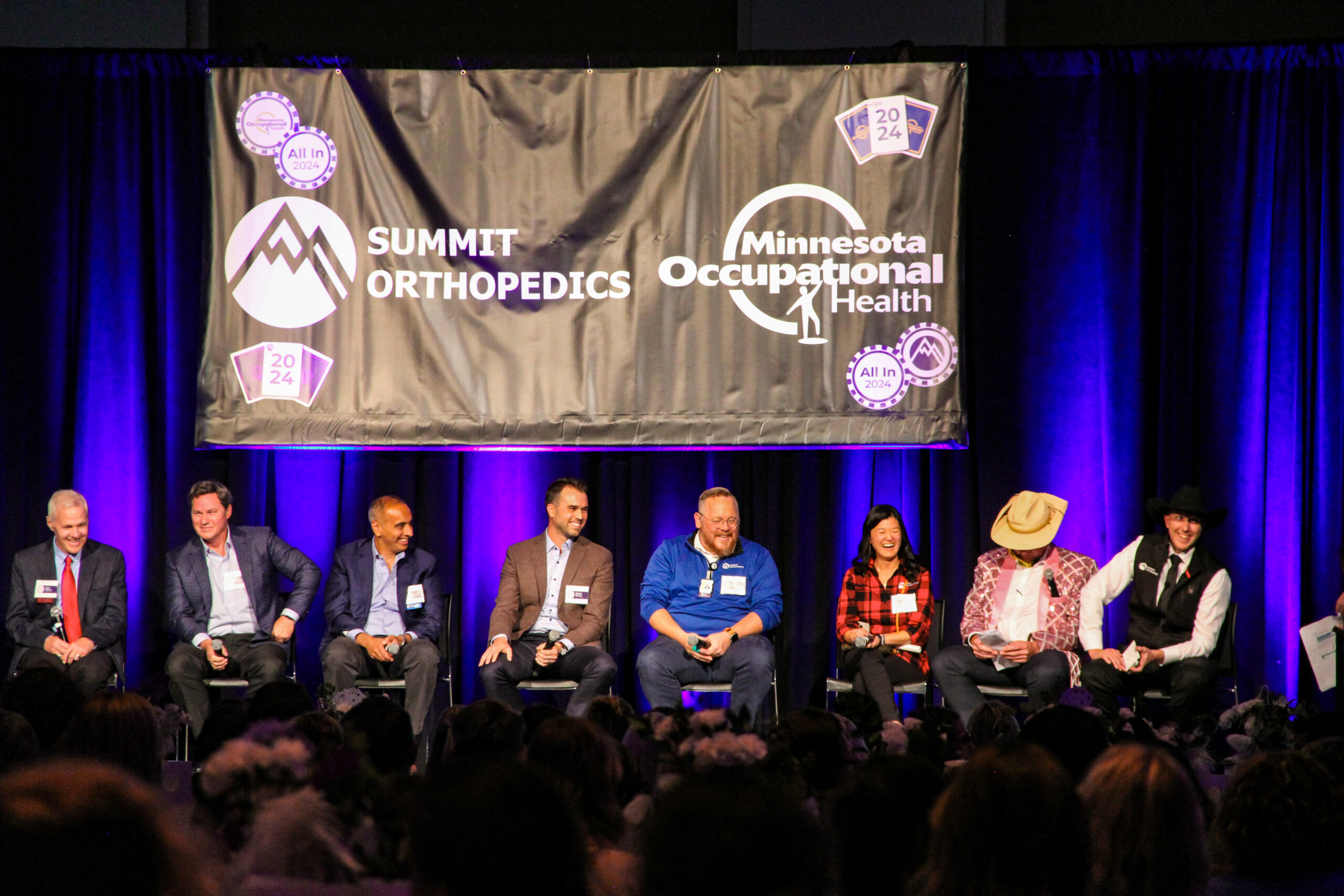 Panel of Physicians at the All In Employee Meeting for Summit Orthopedics. 