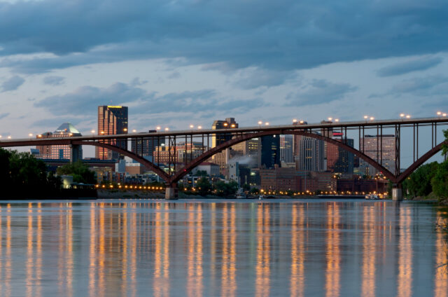 St. Paul Minnesota skyline by Harriet Island Park